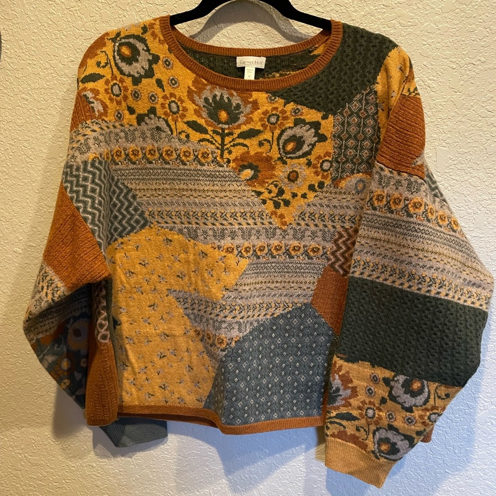 Garnet Hill Recycled Cashmere Sweater in medium.